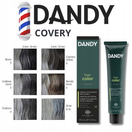 Dandy Krem Koloryzujący Cover Odsiwiacz dla mężczyzn Nr 018 Jasny Siwy 60ml