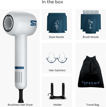 Supreme Trimmers SHD347 White Suszarka do włosów 1400w Silnik Bezszczotkowy
