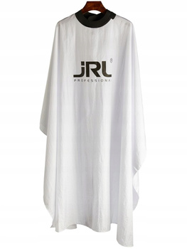 JRL Peleryna barberska fryzjerska duża biała z gumowym kołnierzem