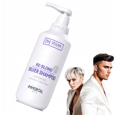 IMMORTAL VEGAN Re-Bond Silver Szampon do włosów blond rozjaśnianych 500ml