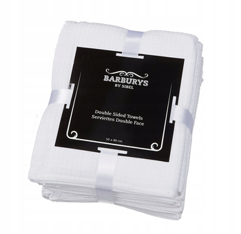 Sibel Barburys Ręczniki fryzjerskie kosmetyczne dwustronne bawełna białe