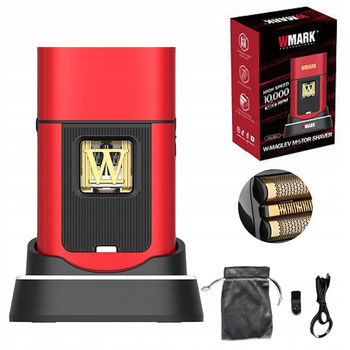 WMARK NG-XS1 Red Barber Vector Shaver golarka do włosów i brody 3 głowice