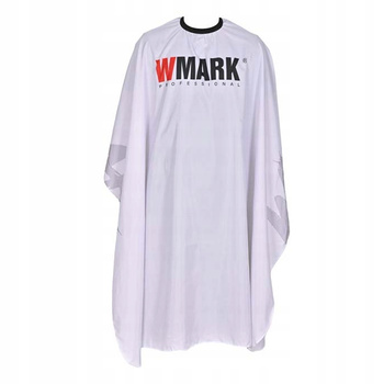 WMARK Peleryna WHITE barberska fryzjerska duża z elastycznym kołnierzem