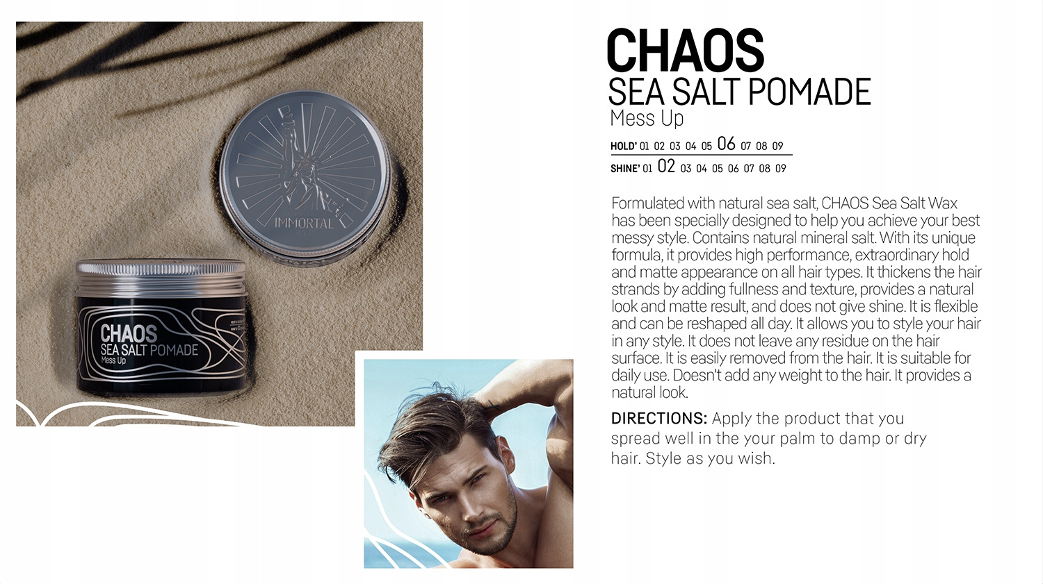 Immortal NYC Chaos Sea Salt Matte Pomade 100ml STYLIZACJA \ Pomady do